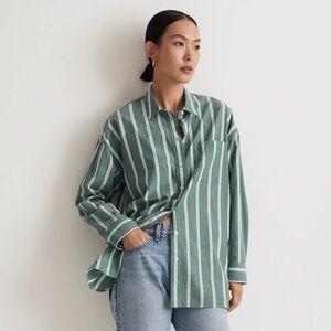 Madewell The Signature Poplin Oversized Shirt - Malachite, S